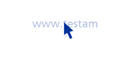 texto: www.testam y una flecha